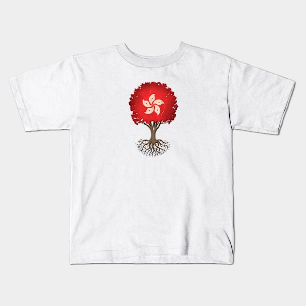 Tree of Life with Hong Kong Flag Kids T-Shirt by jeffbartels